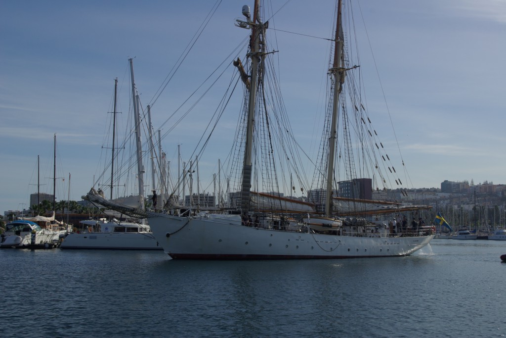 Gladan på väg ut ur hamnen.